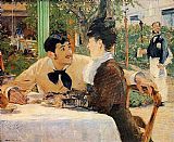 Edouard Manet Chez Le Pere Lathuile painting